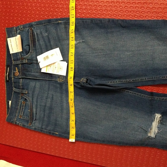 Calvin Klein super high rise flare blue jeans size 4 - Picture 9 of 16